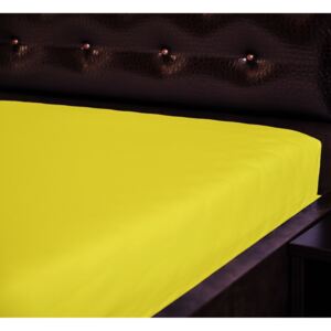 Jersey napínací prostěradlo Žluté 26 Rozměr: 60 x 120 cm