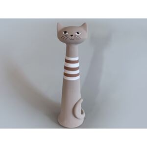 Keramika Andreas® Kočka Ágnes - cappuccinová pruhovaná