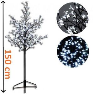 Dekorativní LED strom s květy - 1,5 m, studená bílá - OEM D01122