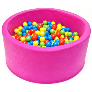 Bazén pro děti 90x40cm kruhový tvar + 200 balónků - růžový