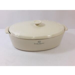 Oválný hrnec, pekáč s poklicí na pečení kachny, husy 5,8l Emile Henry (Barva-slonová kost)