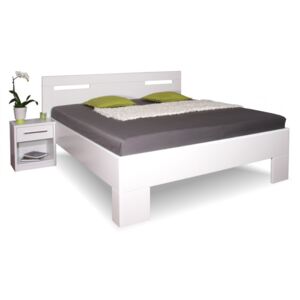 Dřevěná postel - dvoulůžko VAREZZA 5, masiv buk - moření bílá , 160x200 cm