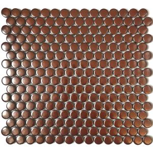 FIN Obklad keramická kovová Mozaika KOLEČKA Metal Lesk kolečka prům. 1,9 (31,5x29,1) cm - MTLB07