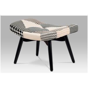 Retro stolička Pepito - buk masiv, černá/bílá