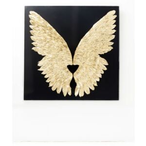 KARE DESIGN Nástěnná dekorace Wings Gold 120×120 cm