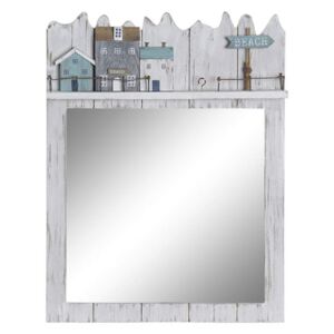 Zrcadlo s dekorem " Domečky v přístavu " - 30 x 4 x 40 cm