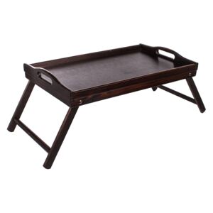 Foglio Dřevěný servírovací stolek do postele 50x30 cm tmavý
