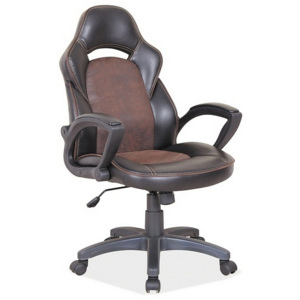 Kancelářská židle ADVERT, 108-118x58x46x45-55, černá/hnědá