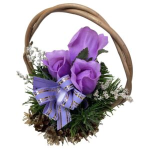 Květinový košík střední velikosti, fialový