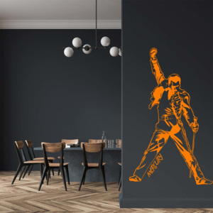 GLIX Freddie Mercury - Queen - samolepka na zeď Oranžová 60x30 cm