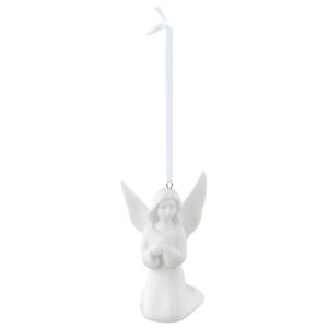 Bílý závěsný porcelánový anděl - 5*4*8 cm