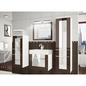 Moderní stylová koupelnová sestava s led osvětlením ELEGANZA 4PRO + zrcadlo ZDARMA 111