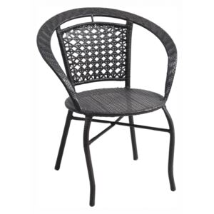 Zahradní stohovatelná židle Tempo Kondela, šedá / černá, TELMA