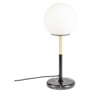 Opálově bílá skleněná stolní lampa ZUIVER ORION s mramorovým podstavcem