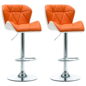 Barové židle Turton - 2ks - umělá kůže | oranžové