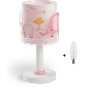 Dalber 61331S LITTLE ELEPHANT - Dětská stolní lampička v růžové barvě + Dárek LED žárovka