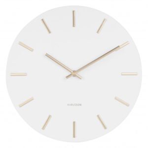 KARLSSON Designové nástěnné hodiny Charm bílo-zlaté Karlsson KA5821WH
