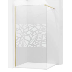 Koupelnová pevná zástěna MEXEN KIOTO GOLD 70 cm - čiré/mat VZOR 2