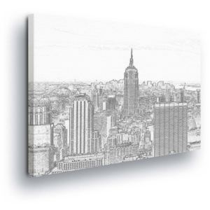 Obraz na plátně - Bílý New York 45x145 cm