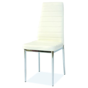 Jídelní židle na kovové konstrukci v bílé ekokůži KN165
