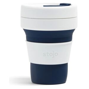 Bílo-tmavě modrý skládací hrnek Stojo Pocket Cup, 355 ml