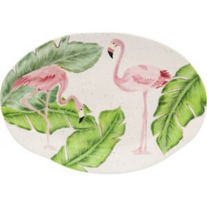 KARE DESIGN Talíř Flamingo Holidays 40 cm - ovál