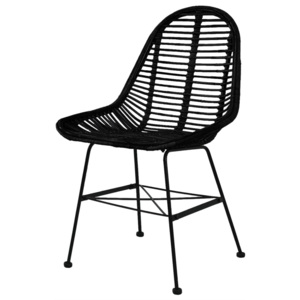 Jídelní židle 6 ks z přírodního ratanu černé
