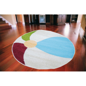 Dětský kusový koberec Míč barevný kruh, Velikosti 133x133cm
