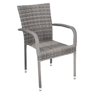 Zahradní stohovatelná židle, šedá, VIPANA