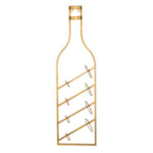 Zlatý nástěnný stojan na víno Mauro Ferretti Lima Bottle 25x10x87 cm