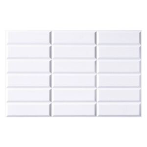 Wall Art Decor ®, 580 x 440 mm, 4.E12 3D - PVC obkladové panely - Kachlička obdélníková bílá