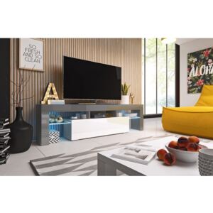 Cama Televizní stolek TORO 158 Barva nábytku: Šedo/bílý lesk