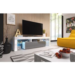 Cama Televizní stolek TORO 158 Barva nábytku: Bílo/šedý lesk