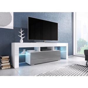 Cama Televizní stolek TORO 138 Barva nábytku: Bílo/šedý lesk