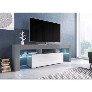 Cama Televizní stolek TORO 138 Barva nábytku: Šedo/bílý lesk