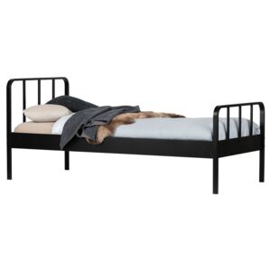 Hoorns Černá kovová jednolůžková postel Sheldon, 90x200 cm