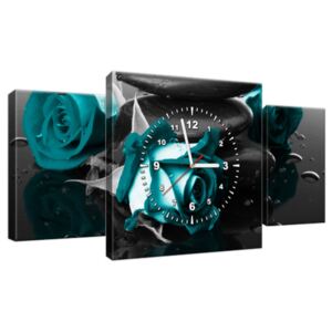 Obraz s hodinami Turquoise růže and spa 80x40cm ZP2553A_3AX