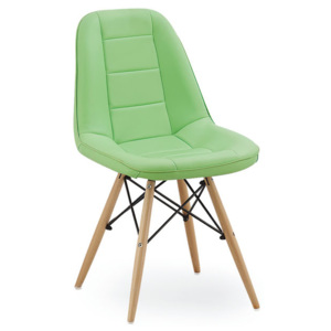 Jídelní židle v zelené barvě na dřevěné konstrukci KN1067