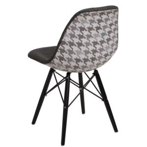 Jídelní židle s čalouněním v tmavě šedé barvě s černou podnoží DO281