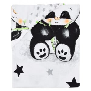 Baby Nellys Dětské bavlněné prostěradlo do postýlky - Panda bílá