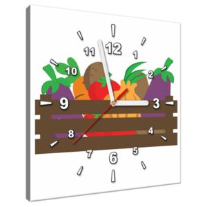 Tištěný obraz s hodinami Bednička se zeleninou ZP4056A_1AI