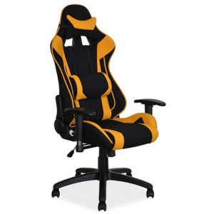 Kancelářská židle DODGE, 127-135x70x49x44-52, černá/žlutá