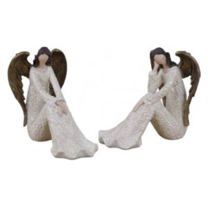 Anděl Bea, bílá, sedící, 15 cm, ASS Ego Dekor EGO-713360