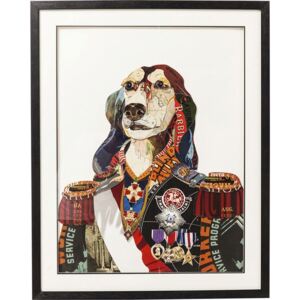 KARE DESIGN Obraz s rámem Art General Dog 90×72 cm