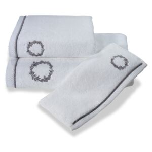 Dárkové balení ručníků a osušek SEHZADE Bílá / stříbrná výšivka, 580 gr / m², Česaná prémiová bavlna 100%