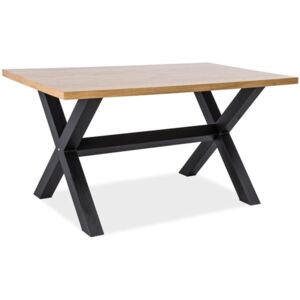 Jídelní stůl, dub / černá, XAVIERO 150x90