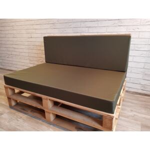 Paletové sezení - sedák 120x80 cm, opěrka 120x40 cm, barva tmavě zelená, výplň molitan Mybesthome
