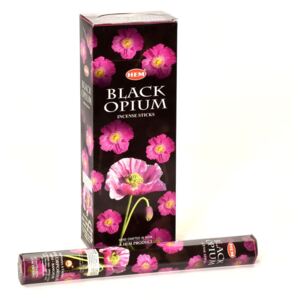 Indické vonné tyčinky Black Opium, HEM, 23cm, 20ks