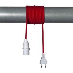 E14 patice Lacy s kabelem, červená a bílá