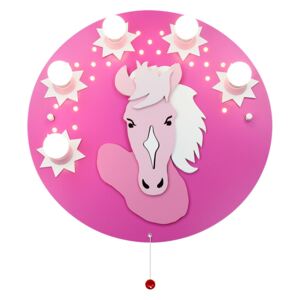 Stropní světlo Pony v růžové, 5 zdrojů